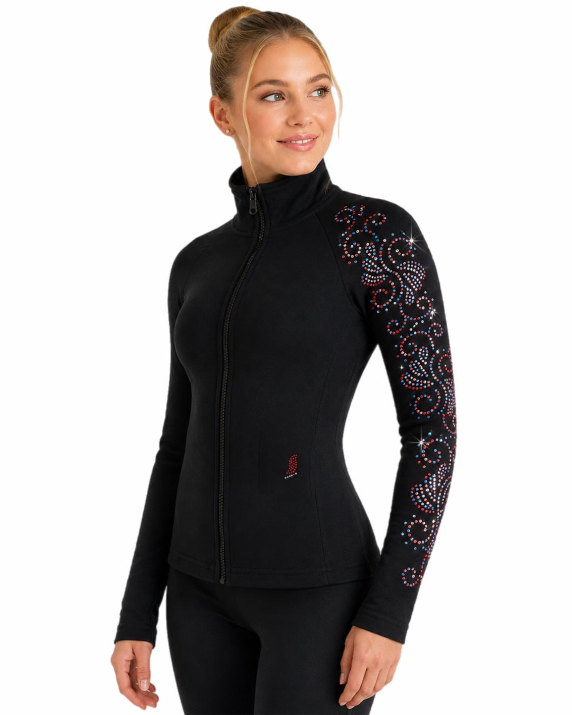Crystals Swirls - Tricolor - Ice Skating Jacket