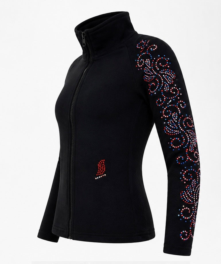 Crystals Swirls - Tricolor - Ice Skating Jacket