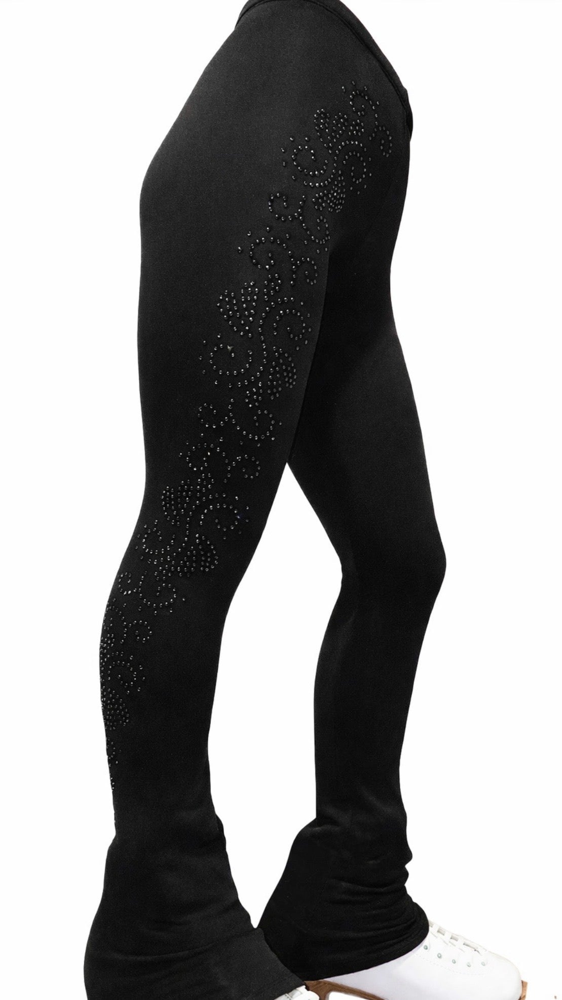 Crystals Swirls - Jet Black - Ice Skating Pants