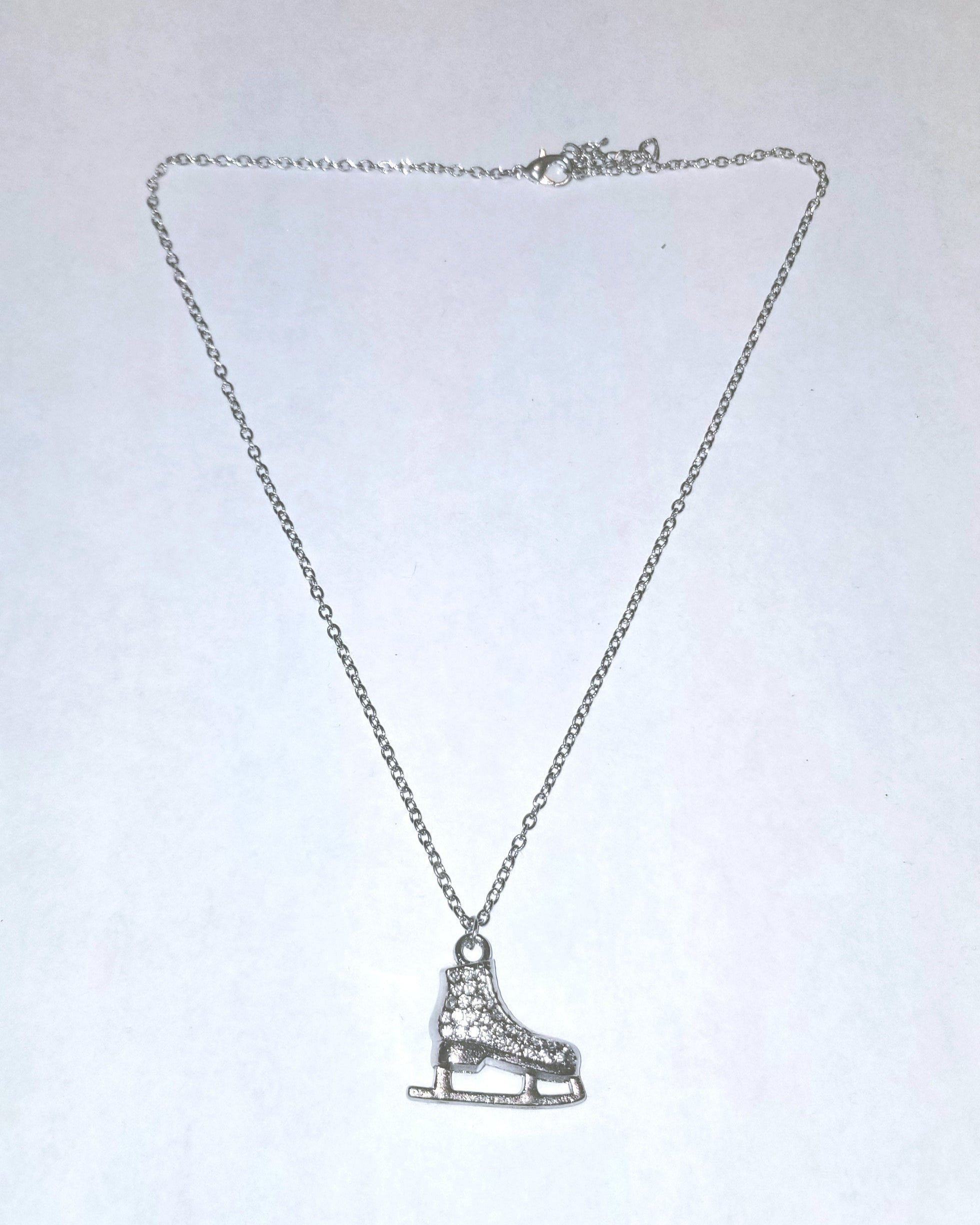 Silver Plated Necklace with "Ice Skate" Charm