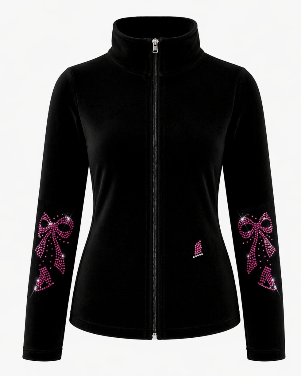 Crystal Bow - Pink  - Ice Skating Jacket