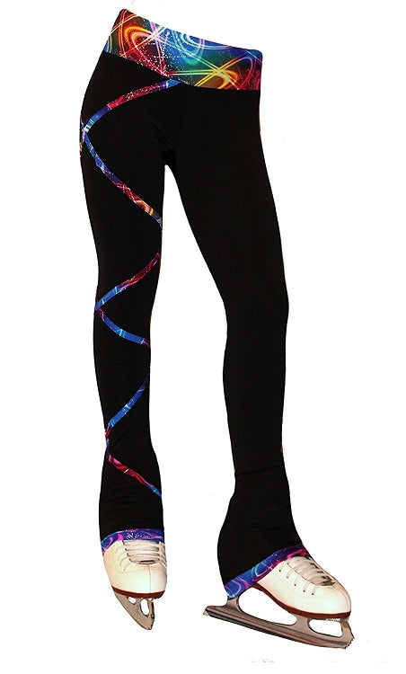 Criss Cross Poly/Spandex Silver Sky  Ice Skating Pants XP720