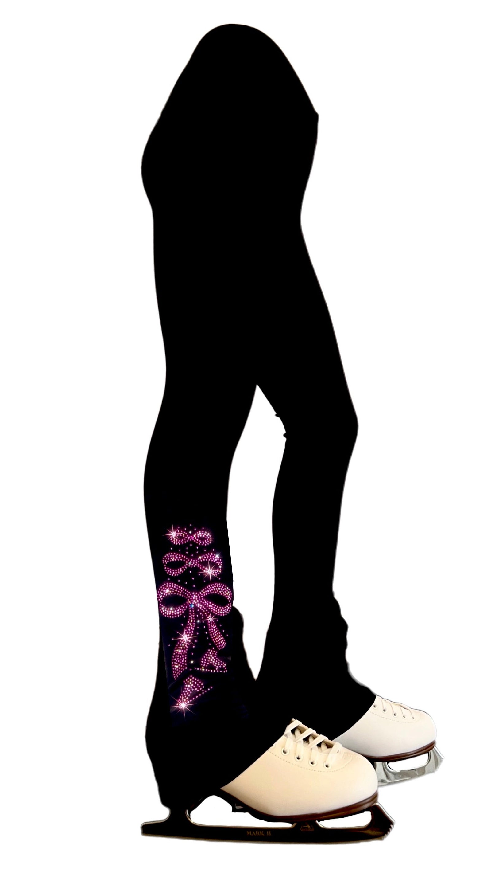 Crystal Bow  - Pink - Ice Skating Pants