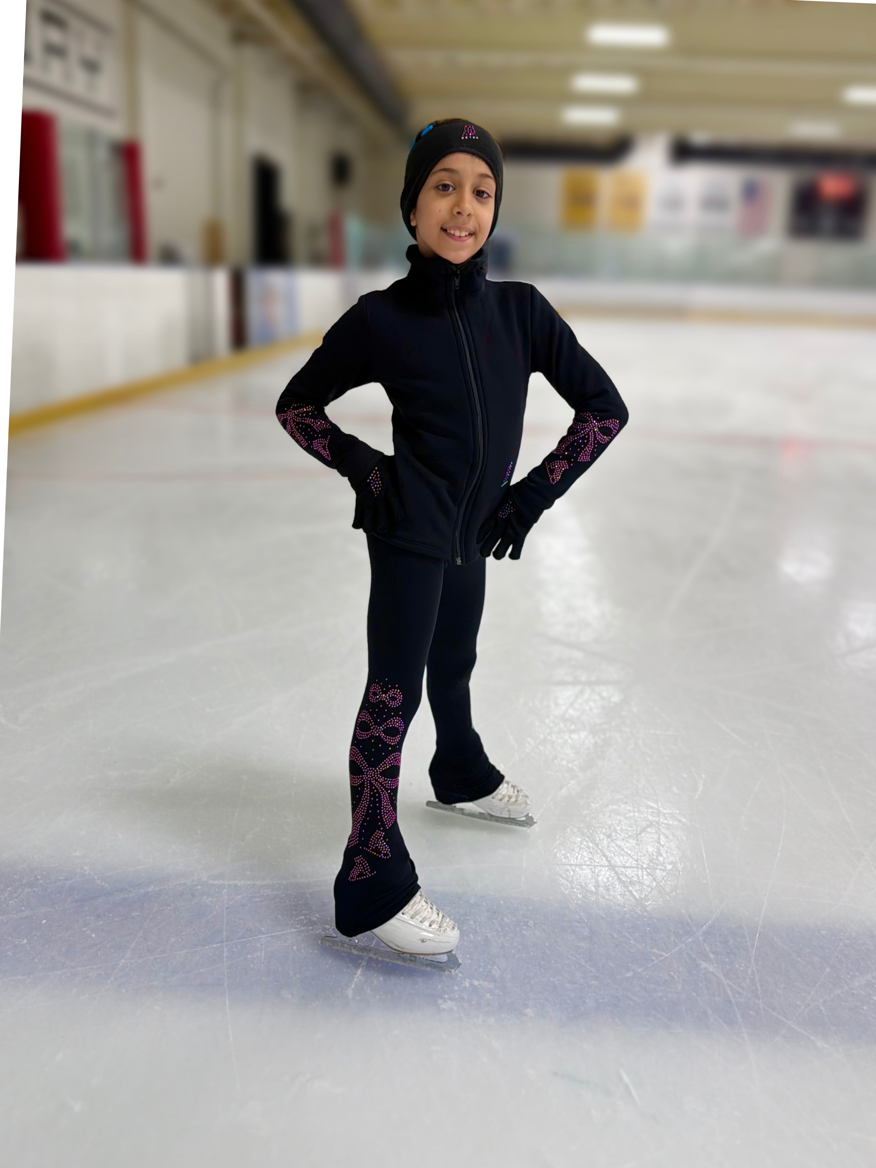 Crystal Bow - Pink  - Ice Skating Jacket