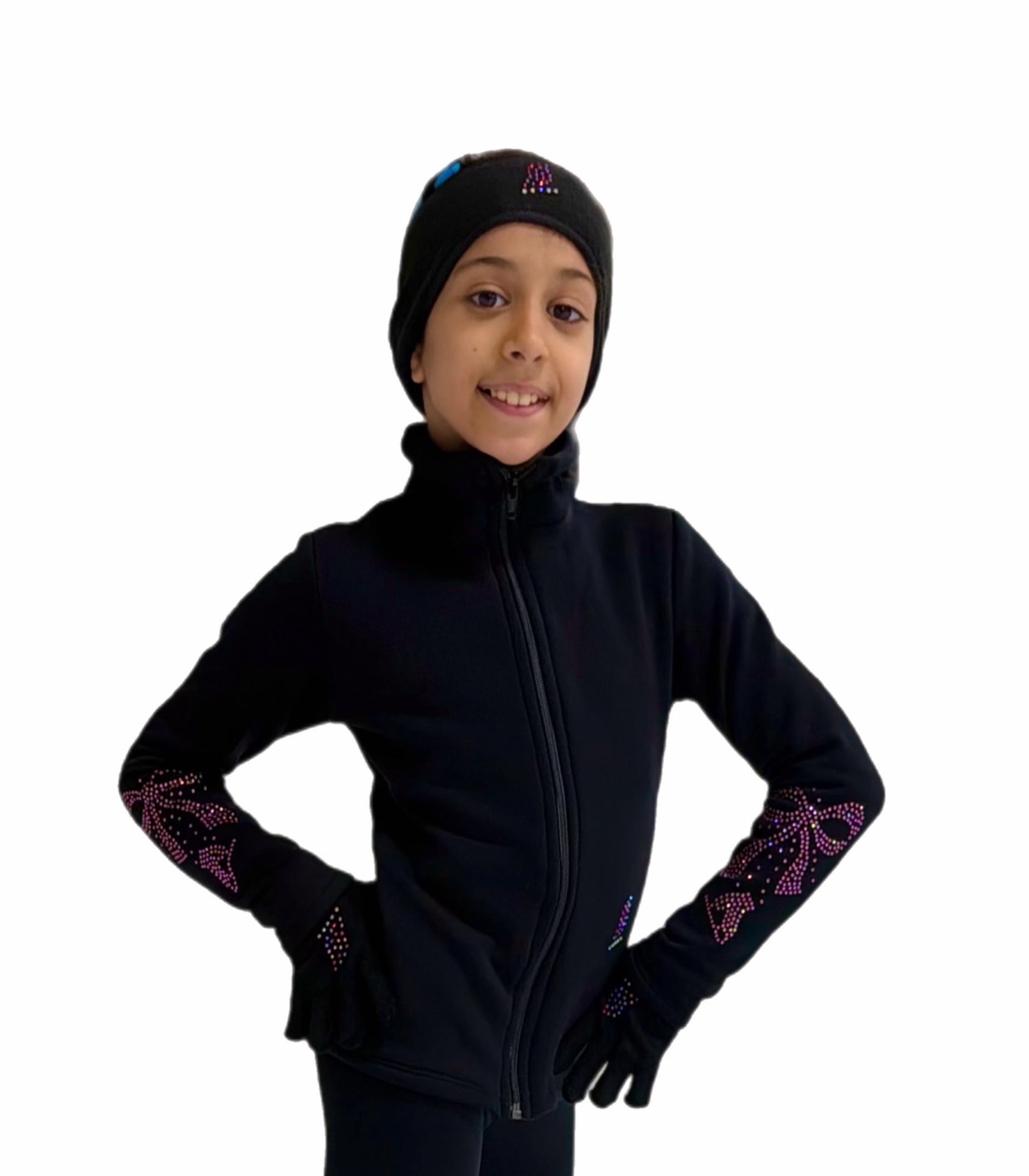 Crystal Bow - Pink  - Ice Skating Jacket