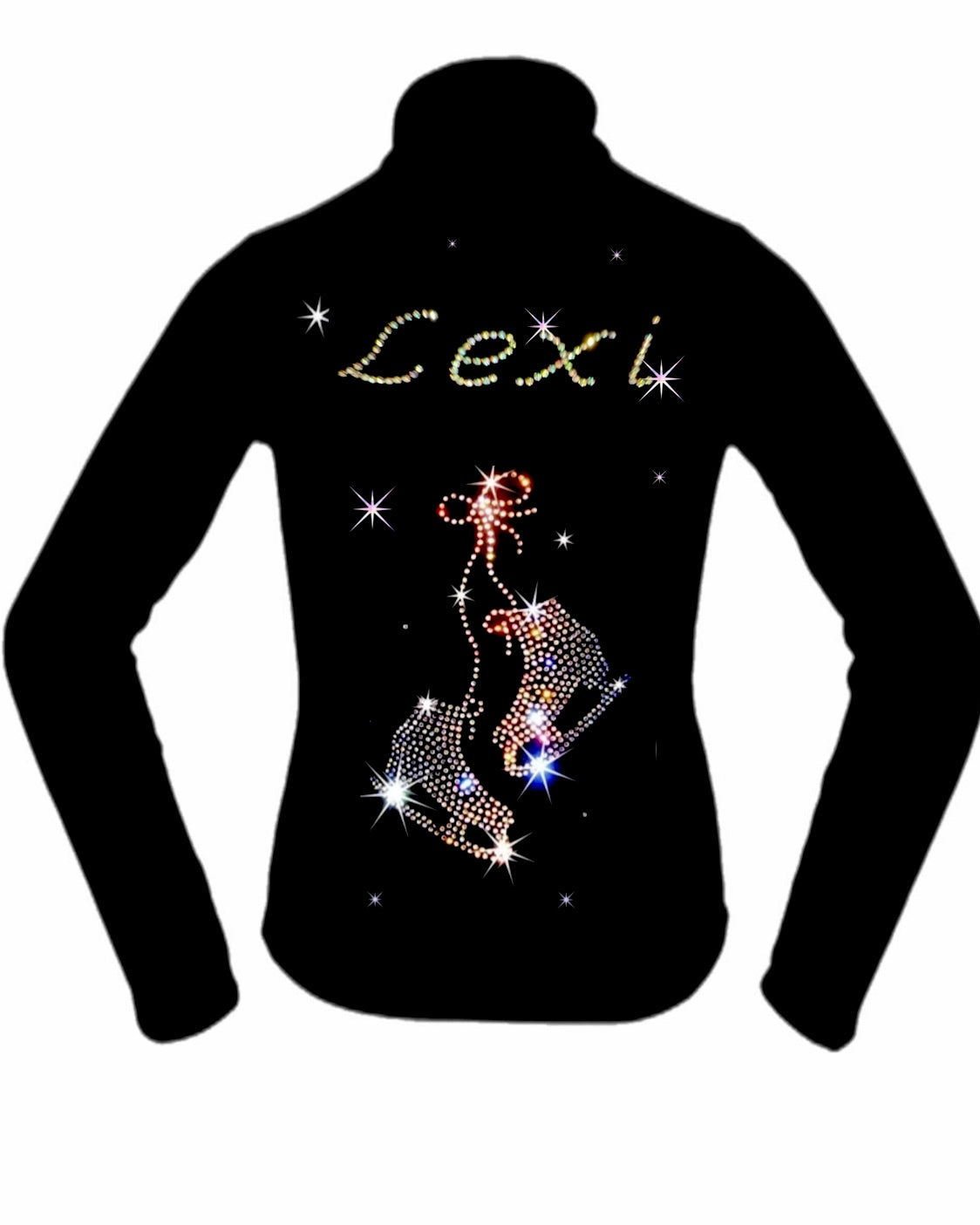 Personalized Ice Skating Jacket with Pair of Skates Design - Name on the Back