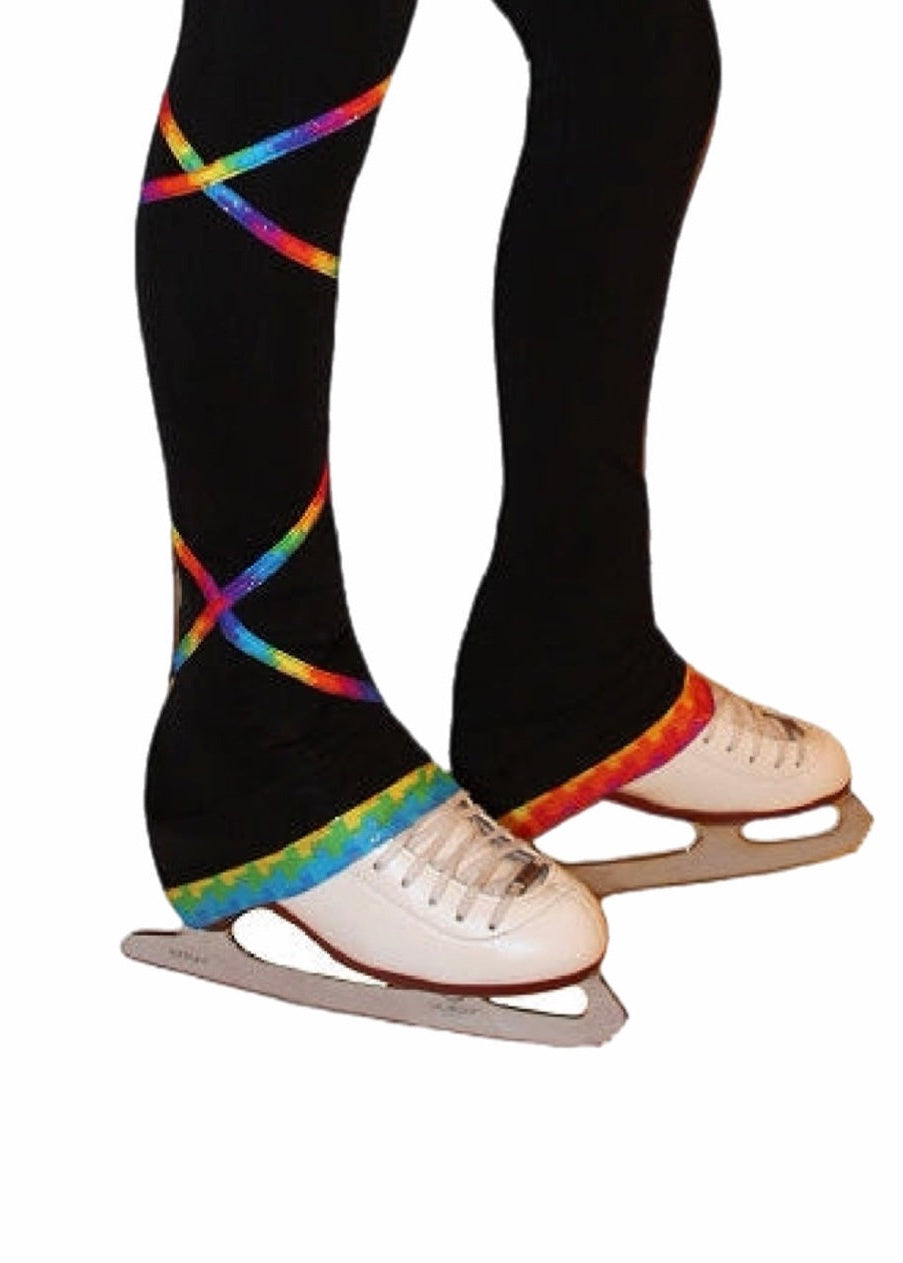 Criss Cross Ice Skating Pants- Spectrum Gold - Poly/Spandex