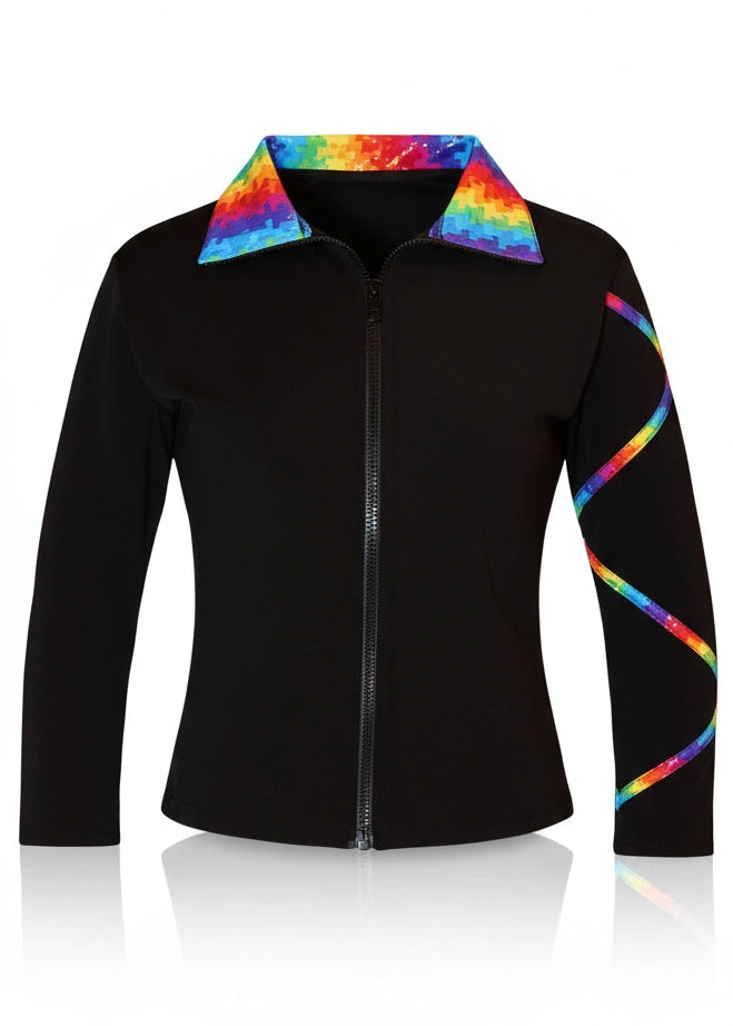 Criss Cross Ice Skating Jacket - Spectrum Gold- Poly/Spandex