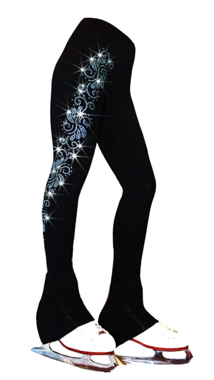 Crystals Swirls - Aquamarine - Girls Ice  Skating Pants