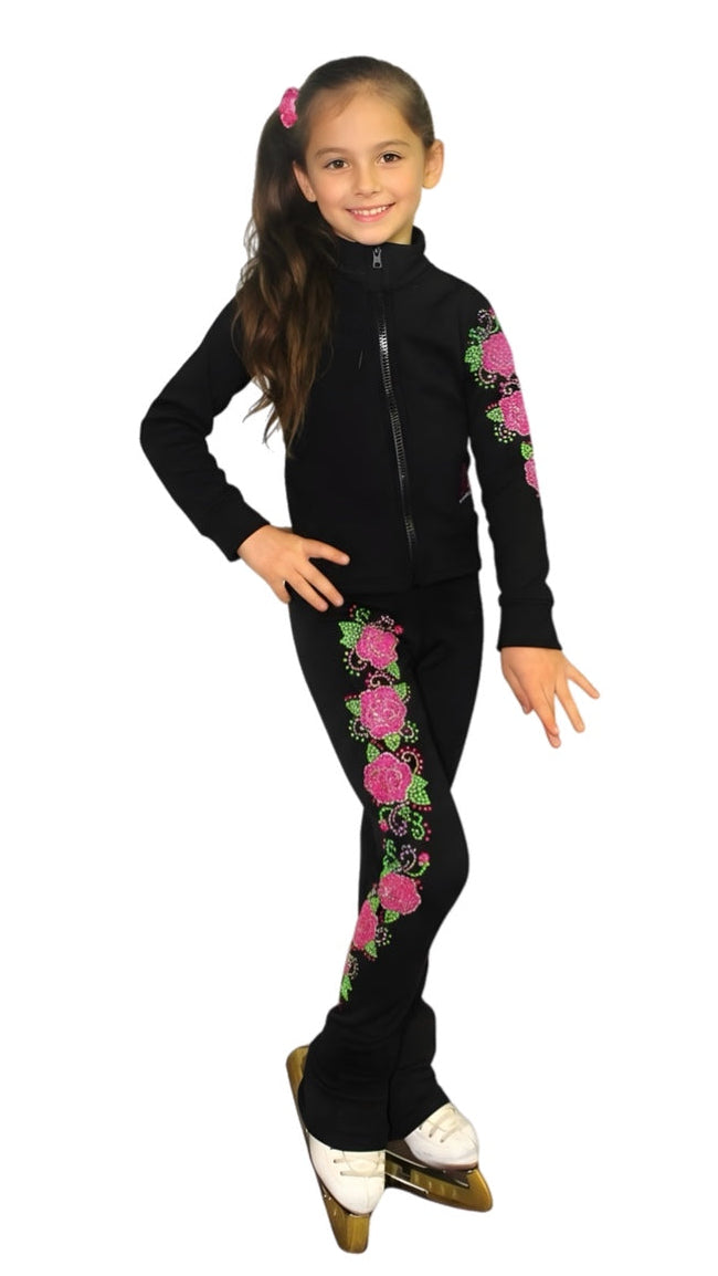 Roses Swirls - Girls Ice Skating Pants