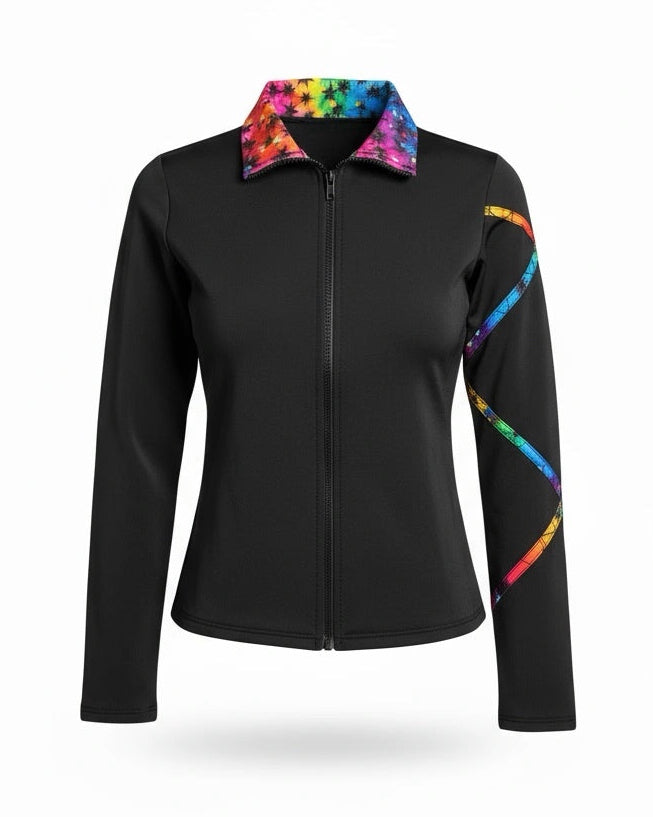 Criss Cross Ice Skating Jacket - Rainbow - Poly/Spandex