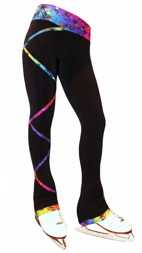 Criss Cross Ice Skating Pants - Rainbow - Poly/Spandex