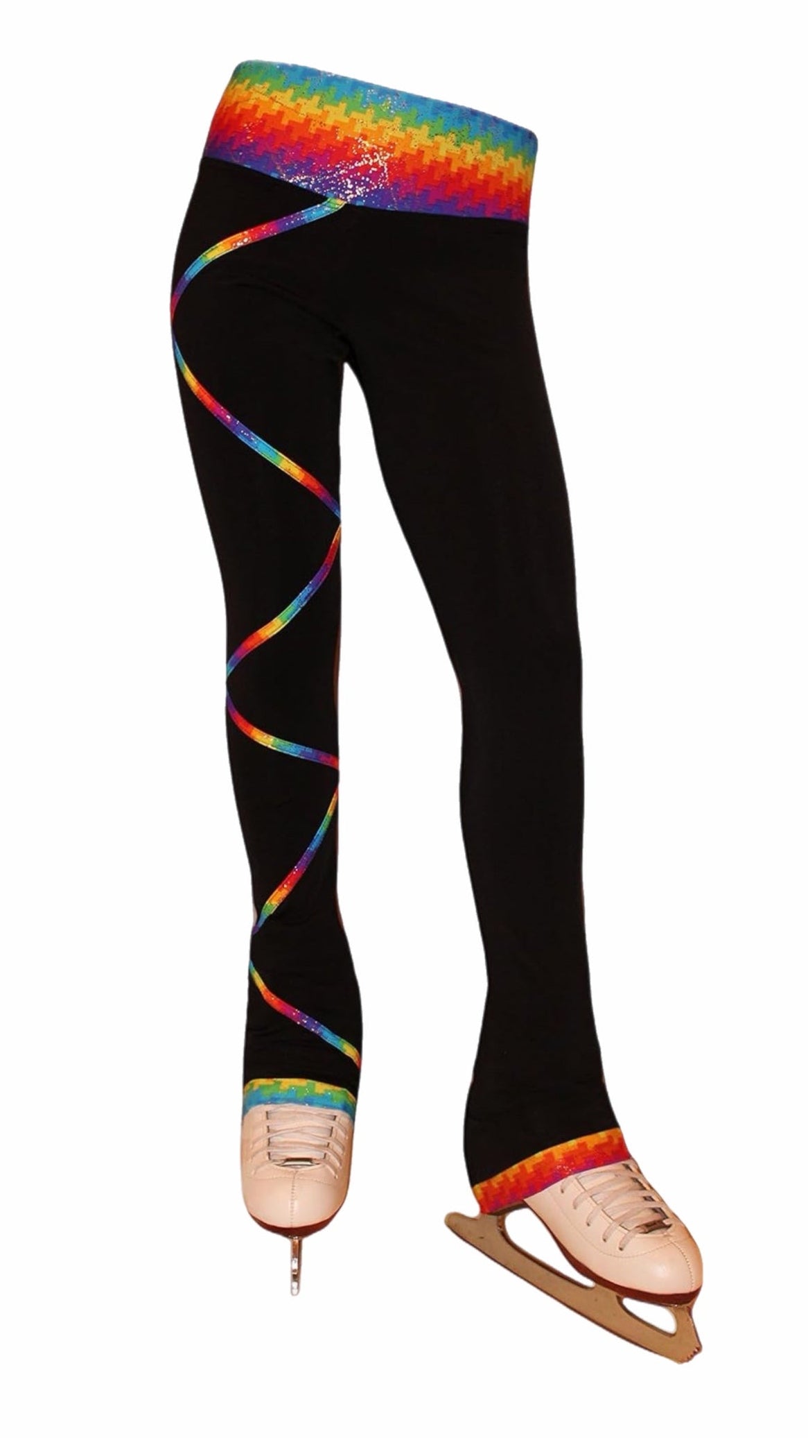 Criss Cross Ice Skating Pants- Spectrum Gold - Poly/Spandex