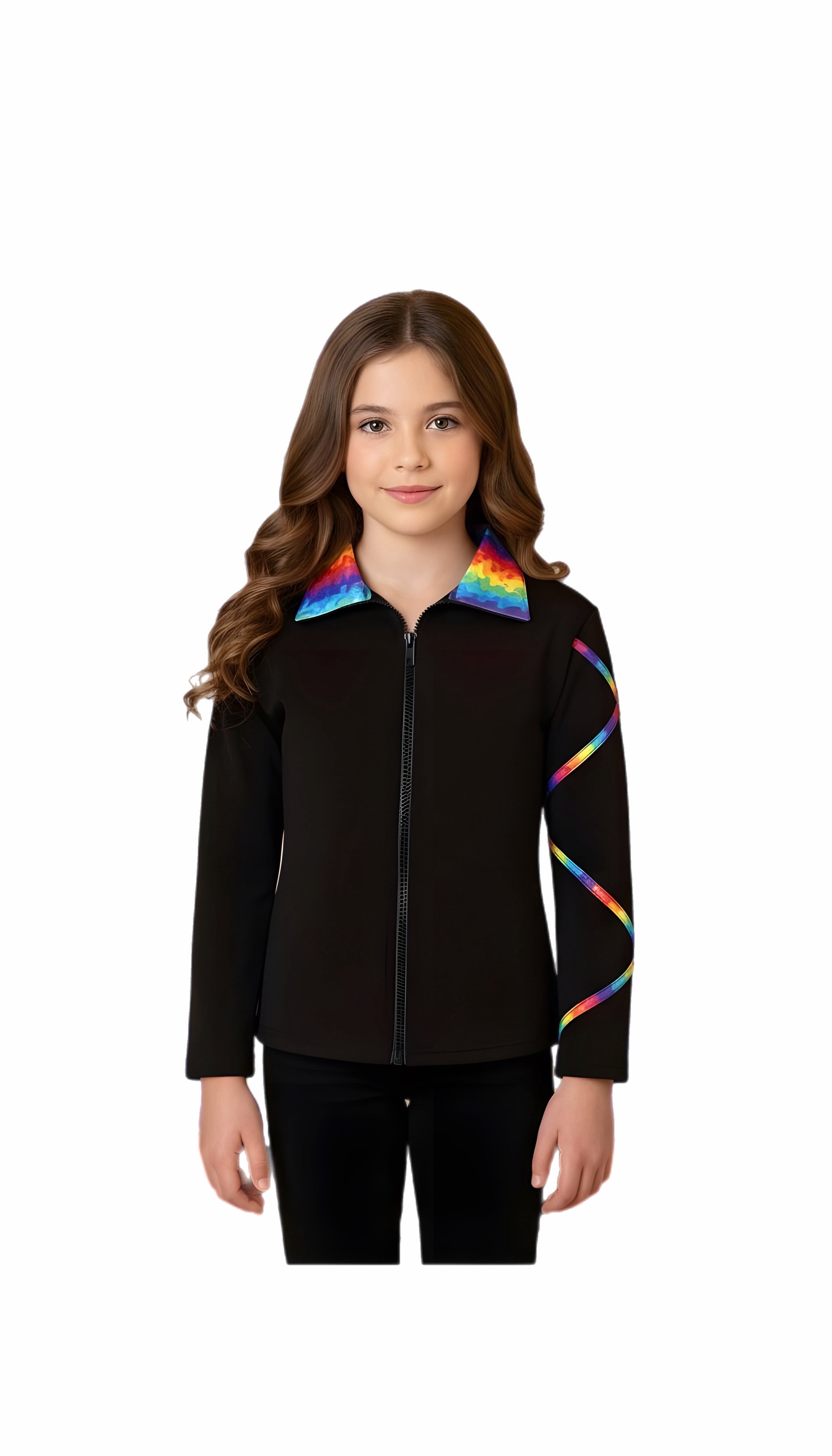 Criss Cross Ice Skating Jacket - Spectrum Gold- Poly/Spandex