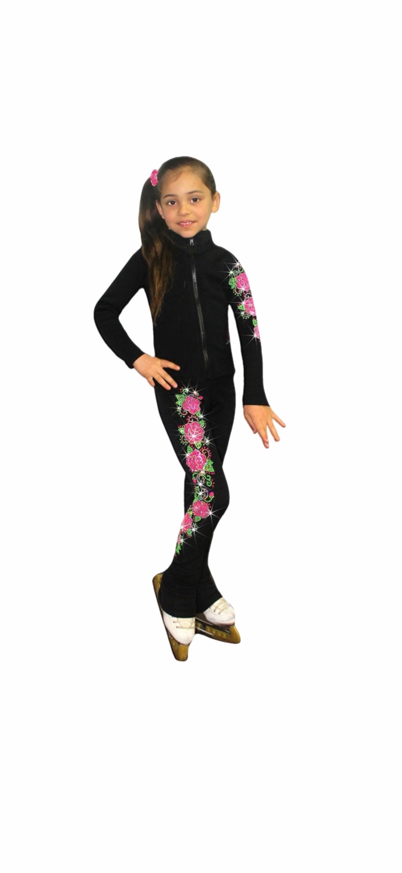 Roses Swirls - Girls Ice Skating Jacket