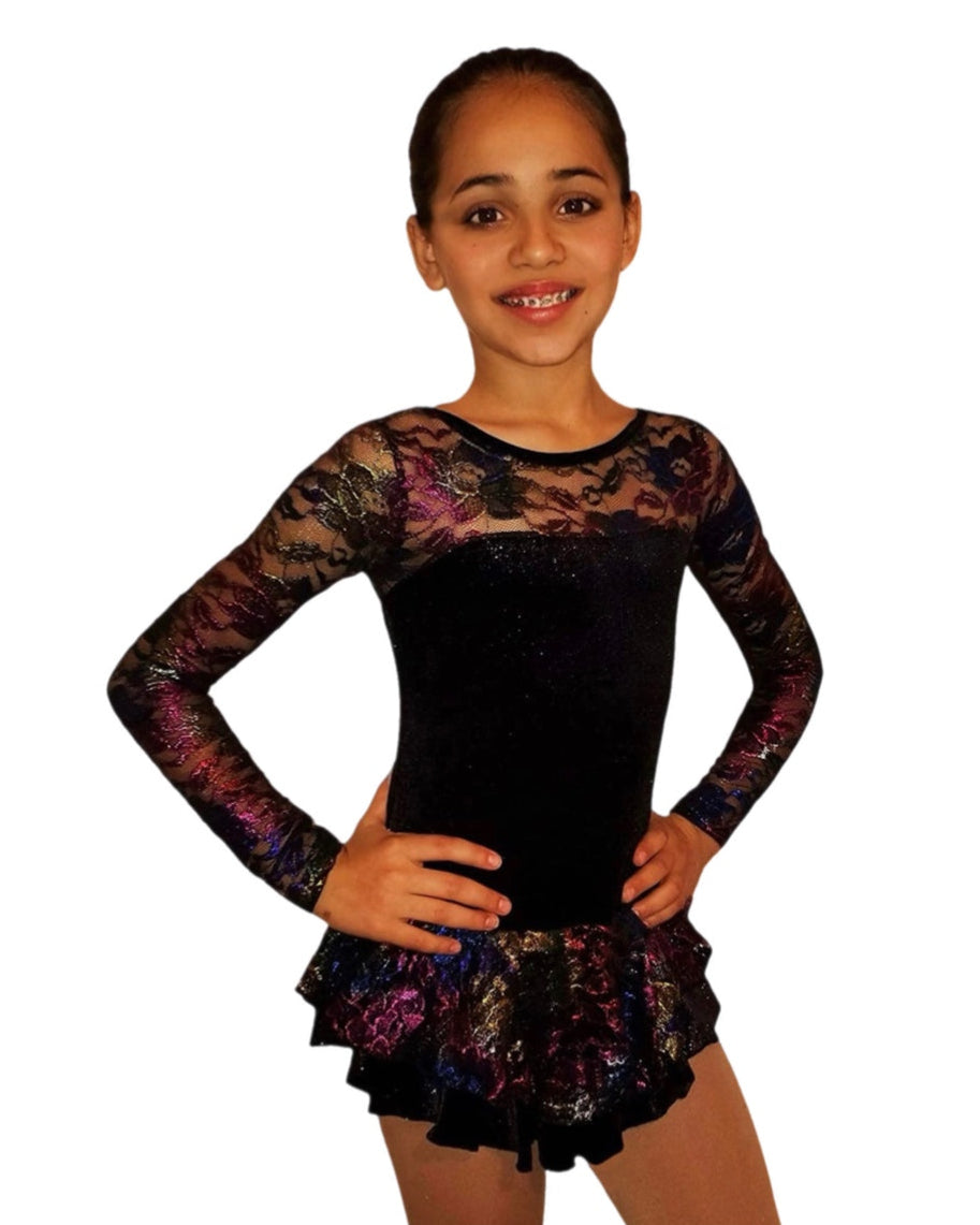 Velvet Ice Skating Dress - Black