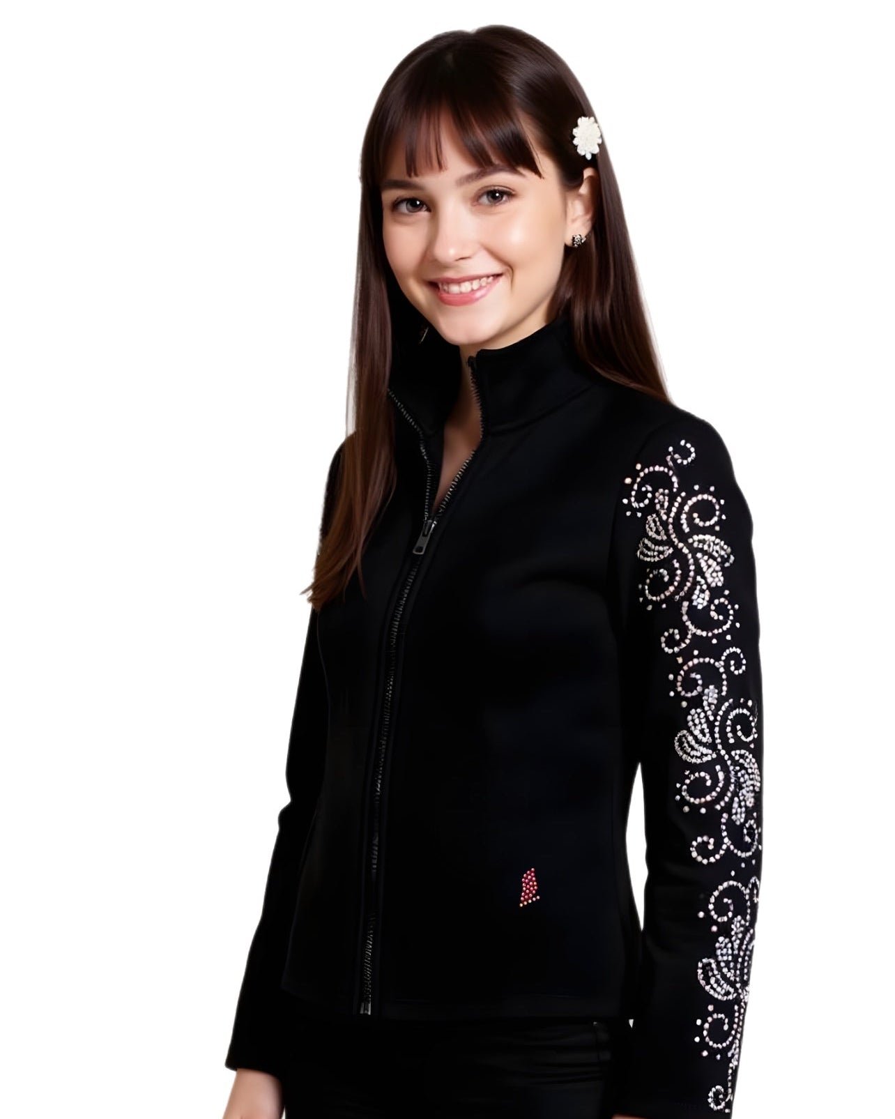 Crystals Swirls - AB Clear - Girls Ice Skating Jacket