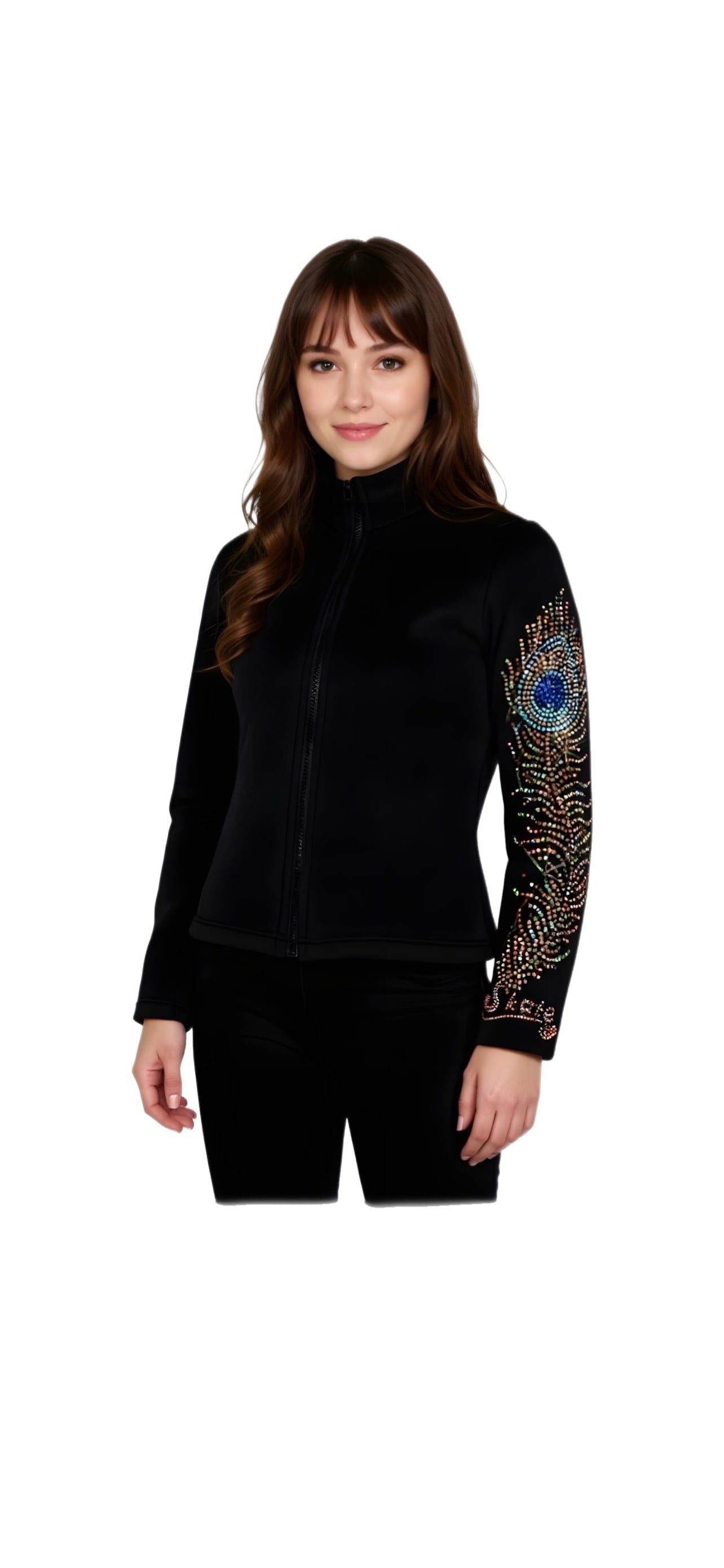 Peacock Feather - Girls Ice Skating Jacket