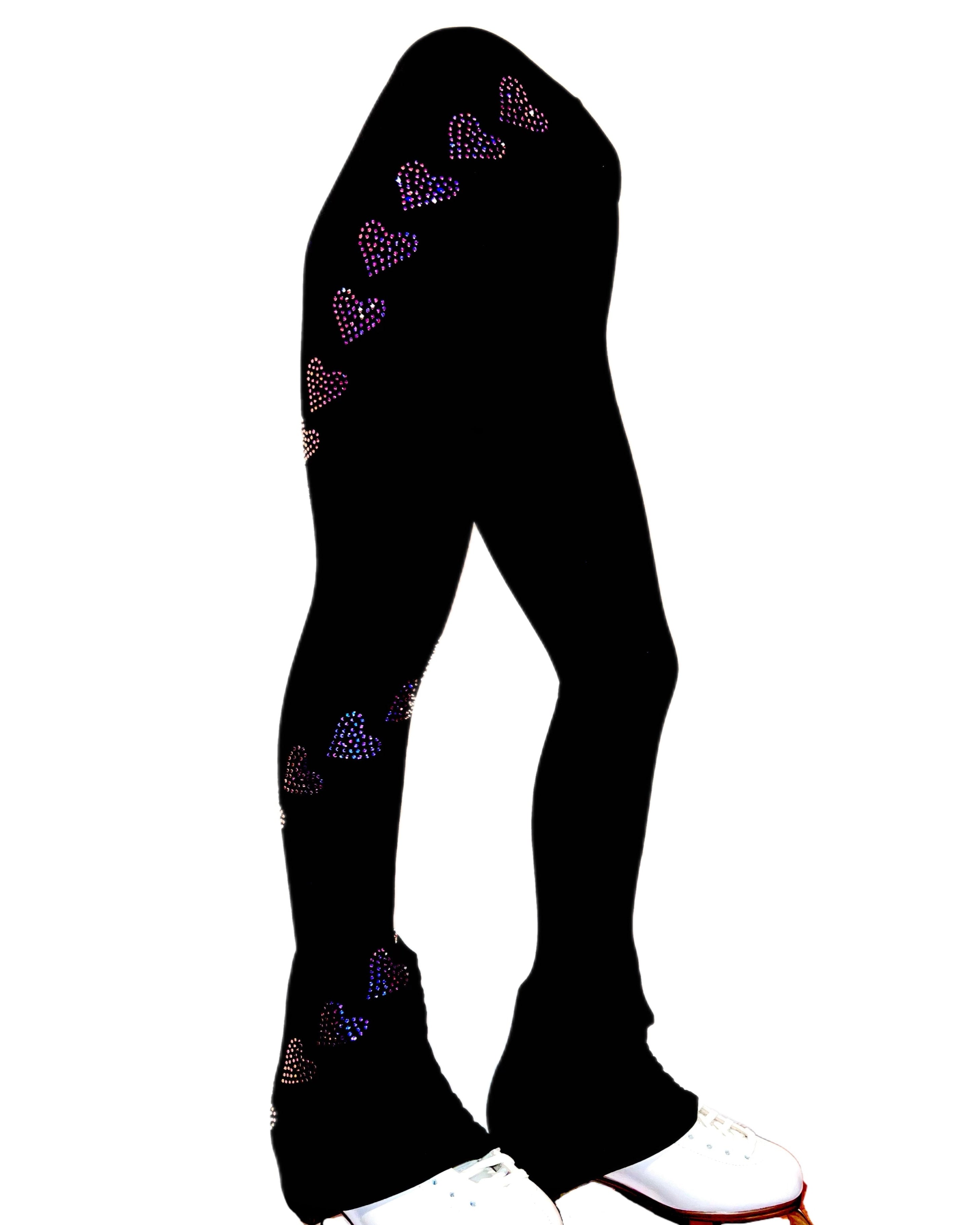 Spiral Hearts - Purple Flare - Ice Skating Pants