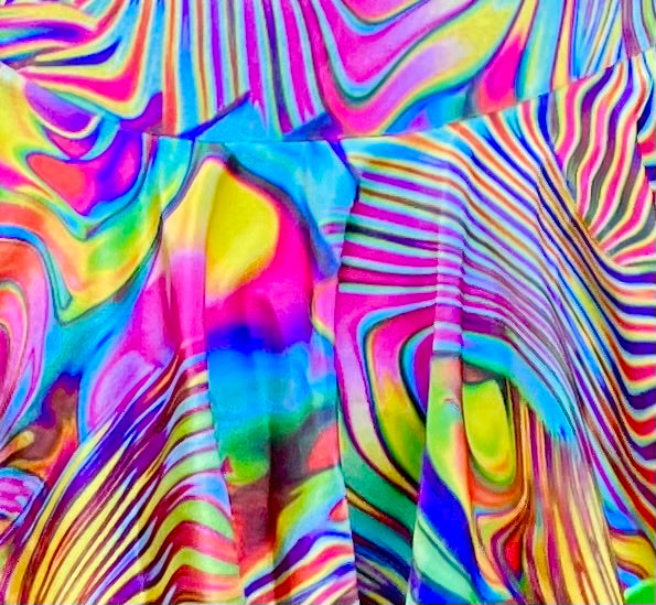 Neon Velvet Ice Skating Dress - Lava Flow