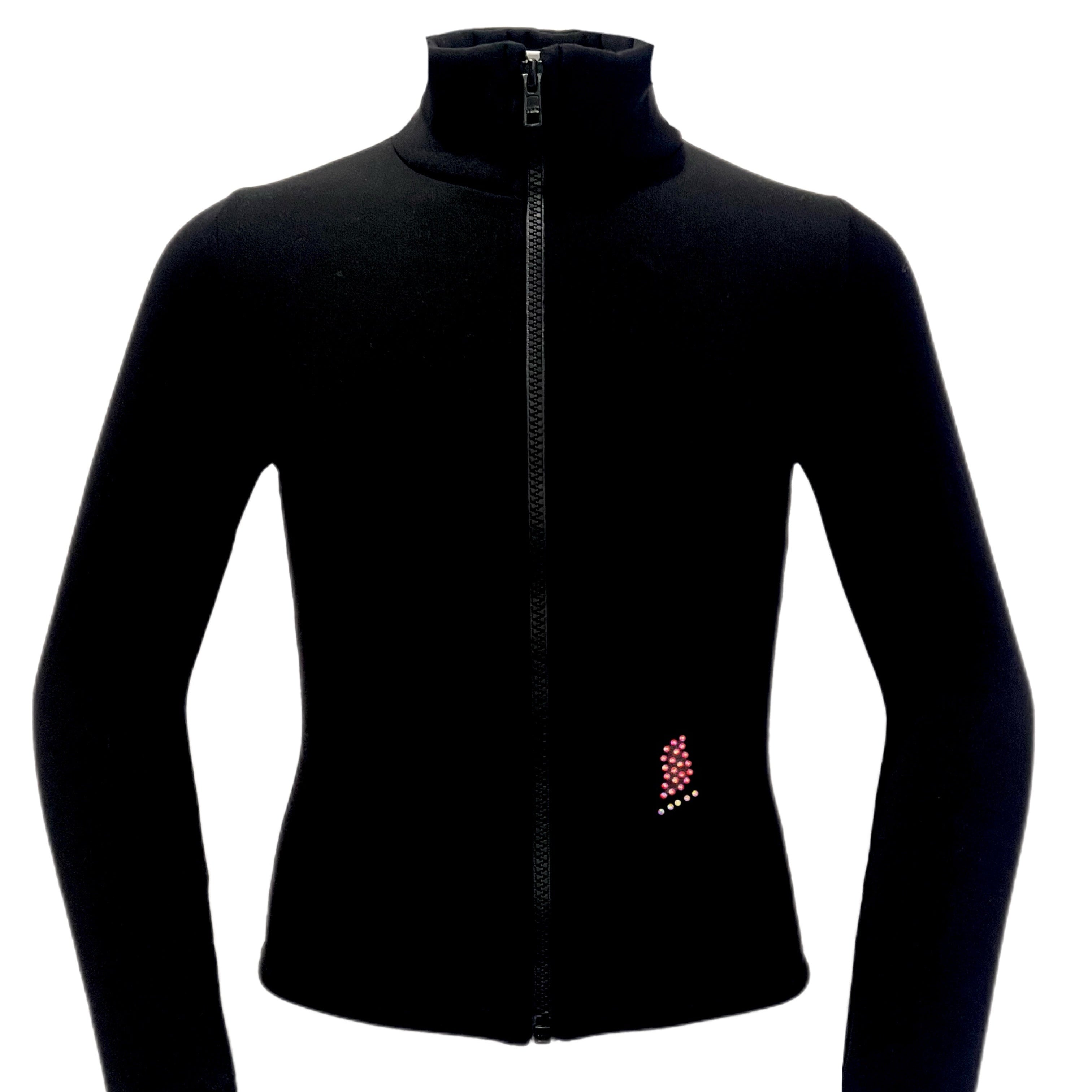 Black - Polartec - Original - Plain- Girls/Woman - Ice Skating Jacket - No Design