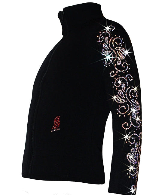 Crystals Swirls - AB Clear - Girls Ice Skating Jacket