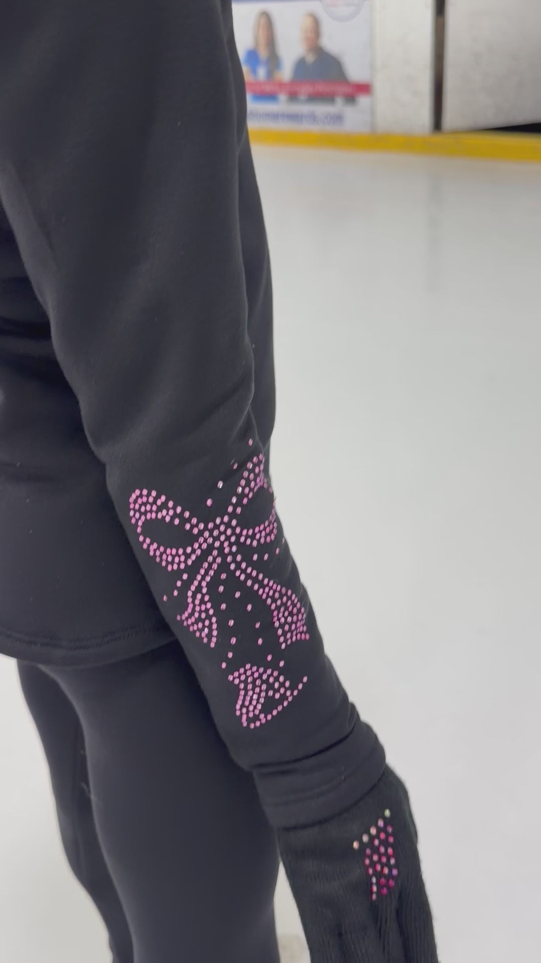 Crystal Bow - Pink  - Ice Skating Jacket